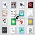Postage stamps color set eps10 Royalty Free Stock Photo
