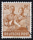 Postage stamps of the Deutsche Demokratische Republik. Stamp printed in the Deutsche Demokratische Republik