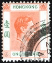 Postage stamps of the Hong Kong. Royalty Free Stock Photo