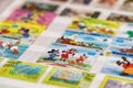 Postage stamps with images of Disney cartoon characters Royalty Free Stock Photo