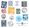 Postage stamps and labels from Bavaria, Germany Royalty Free Stock Photo