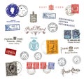 Postage stamps and labels from the Channel Islands Royalty Free Stock Photo