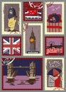 Postage stamps for London theme.