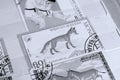 Postage stamps, Mongolia animals, fox