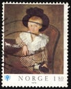 Postage stamps of the Norway. Royalty Free Stock Photo