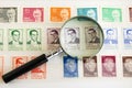 Postage stamps are one of the most important ways of broadcasting a country`s image.close up turkish Royalty Free Stock Photo