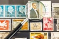 Postage stamps are one of the most important ways of broadcasting a country`s image.close up turkish