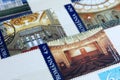 Postage stamps, Parliament Palace Bucharest indoor Royalty Free Stock Photo