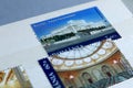 Postage stamps, Parliament Palace Bucharest Royalty Free Stock Photo