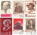 Postage stamps printed in the USSR with the image of Vladimir Ilyich Lenin are dedicated to the 100th anniversary of his birth.