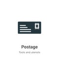 Postage vector icon on white background. Flat vector postage icon symbol sign from modern tools and utensils collection for mobile