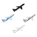 Postal aircraft.Mail and postman single icon in cartoon,black style vector symbol stock illustration web.