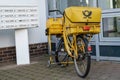 A postal bicycle of a letter carrier