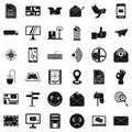 Postal code icons set, simple style