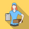 Postal courier.Mail and postman single icon in flat style vector symbol stock illustration web.