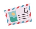 Postal envelop vacation mail sticker Royalty Free Stock Photo