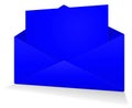 Postal envelope blank template blue for presentation layouts and design. 3D rendering Royalty Free Stock Photo