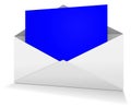 Postal envelope blank template blue for presentation layouts and design. 3D rendering Royalty Free Stock Photo