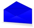Postal envelope blank template blue for presentation layouts and design. 3D rendering Royalty Free Stock Photo