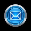 postal envelope icon blue with Royalty Free Stock Photo