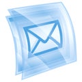 postal envelope icon blue square Royalty Free Stock Photo