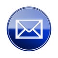 postal envelope icon glossy blue. Royalty Free Stock Photo