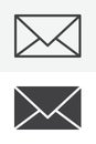 Postal envelope line and solid vector icon set Royalty Free Stock Photo