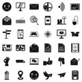 Postal icons set, simple style