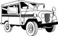 Postal Jeep Illustration Royalty Free Stock Photo