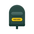 Postal mailbox icon flat isolated vector Royalty Free Stock Photo