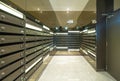 Postal mailbox with lockers in condominium, modern residential property. An indoor lockers facility service space. Interior design