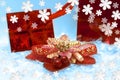 Postal with poinsettia Royalty Free Stock Photo