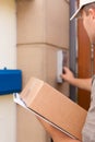 Postal service - delivery of a package Royalty Free Stock Photo