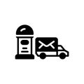 Black solid icon for Postal Service, postal and delivery Royalty Free Stock Photo