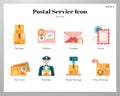 Postal service icons flat pack