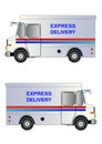 Postal service truck, isolated, vector illustration