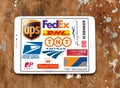 Postal shipping companies logos and vector