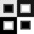 Postal stamp icon isolated on black, white and transparent background. Vector Royalty Free Stock Photo