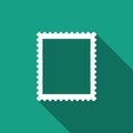 Postal stamp icon isolated with long shadow Royalty Free Stock Photo