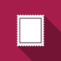 Postal stamp icon isolated with long shadow Royalty Free Stock Photo