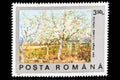 Postage stamp from 1990: The Pink Orchard by the Dutch artist Vincent van Gogh Royalty Free Stock Photo