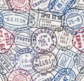 Postal stamps seamless pattern vector background template Royalty Free Stock Photo