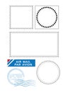 Postal stamps template vector Royalty Free Stock Photo