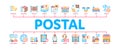 Postal Transportation Company Minimal Infographic Banner Vector