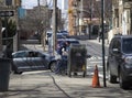 Postal worker empties mail box in Bronx NY community