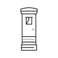 postbox construction line icon vector illustration