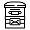 Postbox container icon outline vector. Letters repository