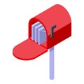 Postbox icon, isometric style