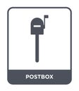 postbox icon in trendy design style. postbox icon isolated on white background. postbox vector icon simple and modern flat symbol