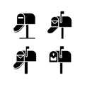 Postbox Mailbox Postal Service Icons Bundle Royalty Free Stock Photo
